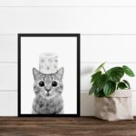Quadro Banheiro Gatinho Papel Higiênico
