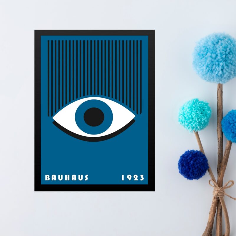 Quadro Bauhaus Azul Olho - Awakeful Lashes
