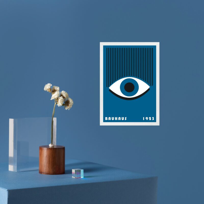 Quadro Bauhaus Azul Olho - Awakeful Lashes