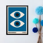 Quadro Bauhaus Azul Olhos -Overlapping Eyes