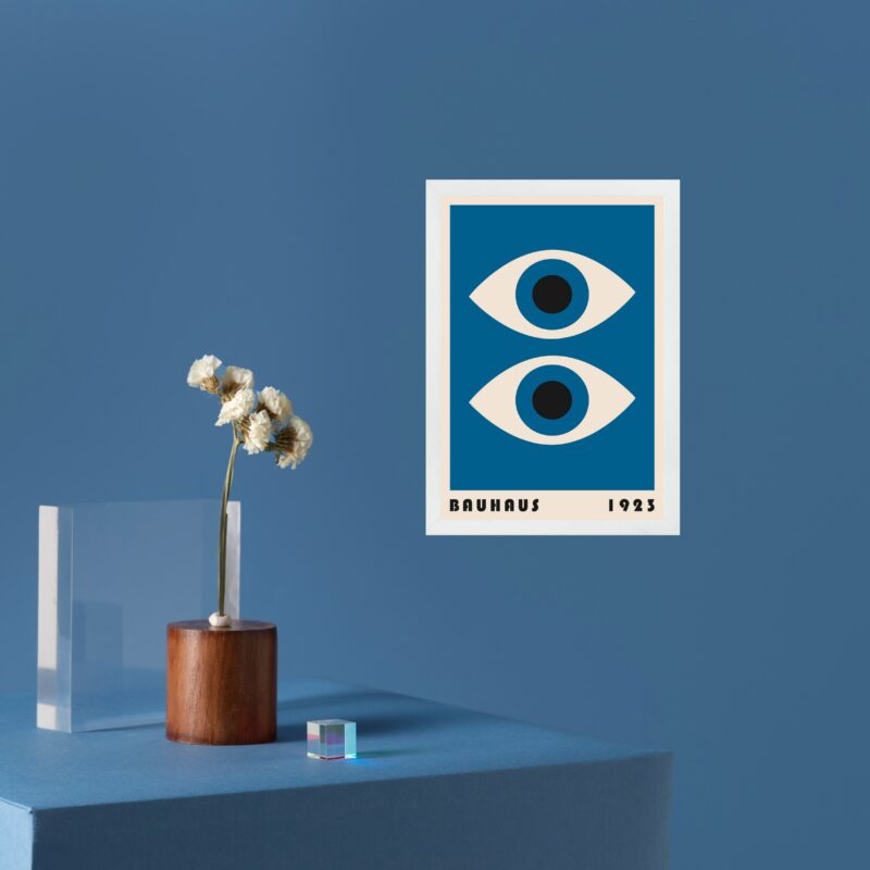 Quadro Bauhaus Azul Olhos -Overlapping Eyes