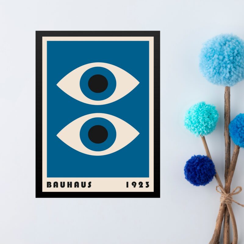 Quadro Bauhaus Azul Olhos -Overlapping Eyes