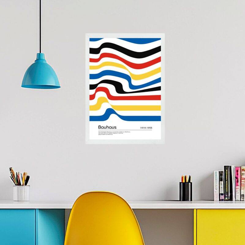 Quadro Bauhaus Multicolor Abstract Poster - Flag