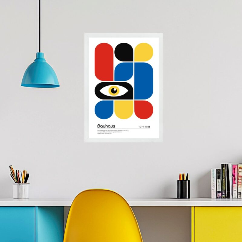 Quadro Bauhaus Multicolor - Abstrato Gráfico Olho