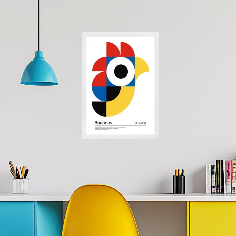 Quadro Bauhaus Multicolor - Passarinho