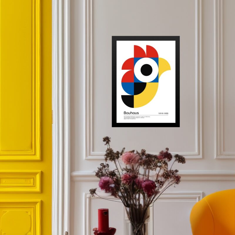 Quadro Bauhaus Multicolor - Passarinho