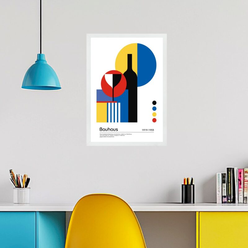 Quadro Bauhaus Multicolor - Vinho