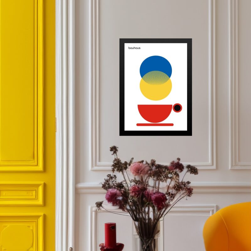 Quadro Bauhaus Multicolor - Xícara de Café