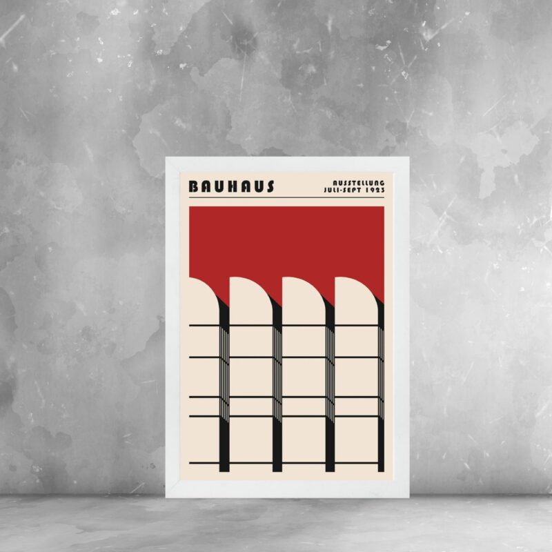 Quadro Bauhaus Red Architectural Poster