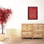 Quadro Bauhaus Red Modern Poster - Inverted Circles