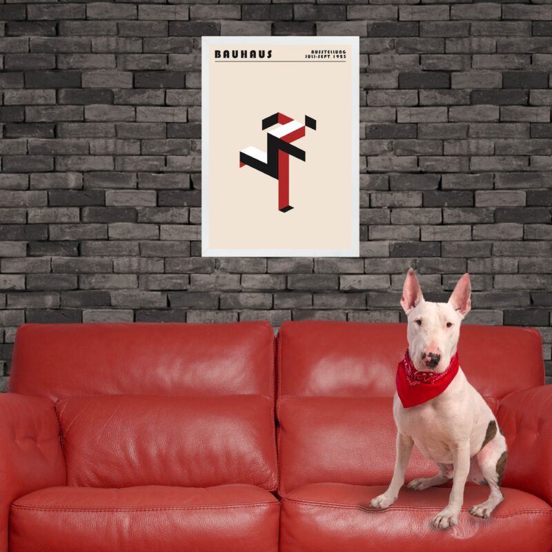 Quadro Bauhaus Red Poster - Running Man