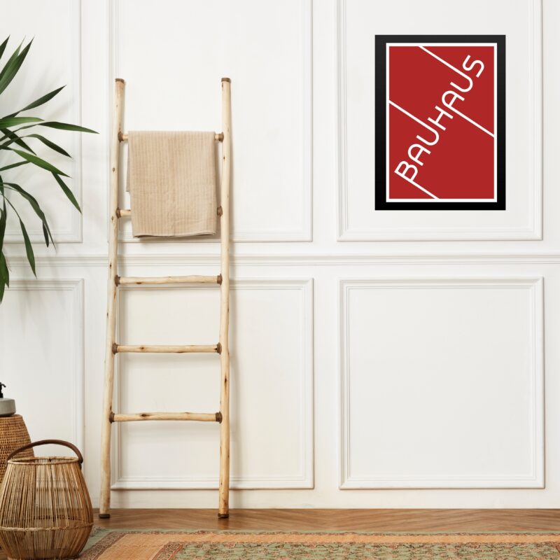 Quadro Bauhaus Red Typographic Poster - Cult
