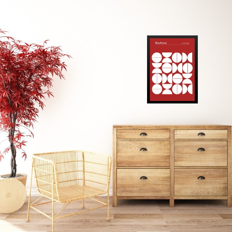 Quadro Bauhaus Vermelho - Upset Circles