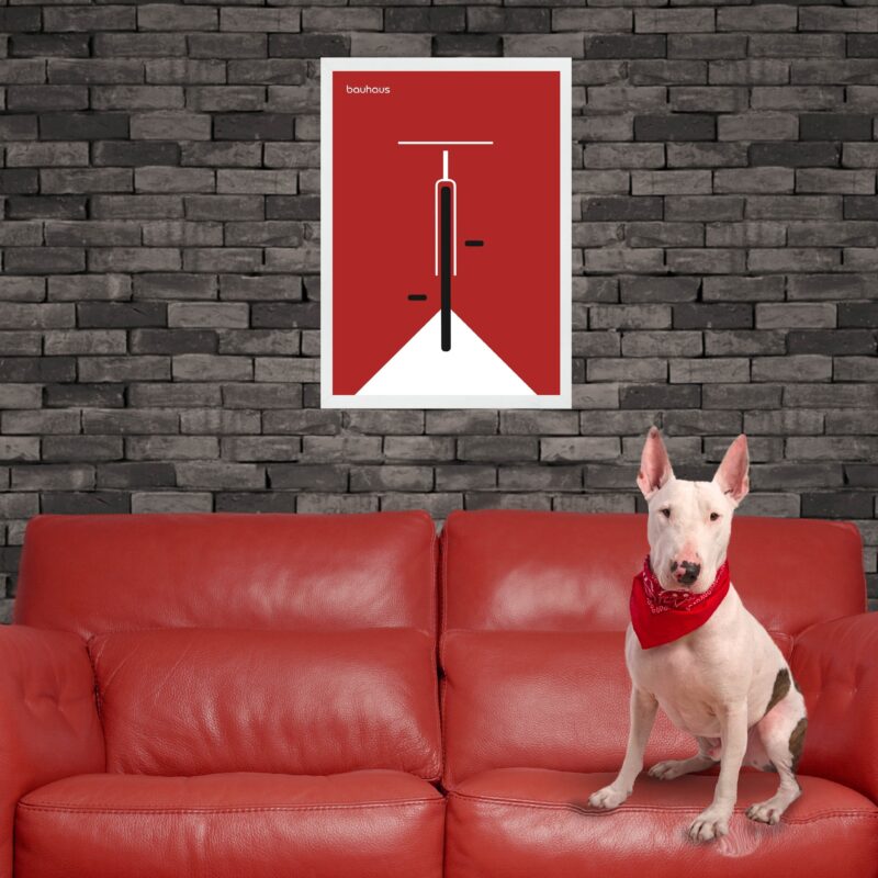 Quadro Bauhaus red vintage minimalist poster - Bicycle