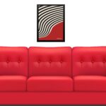 Quadro Bauhaus red vintage poster - Curved Sinuosity
