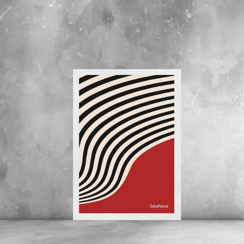 Quadro Bauhaus red vintage poster - Curved Sinuosity