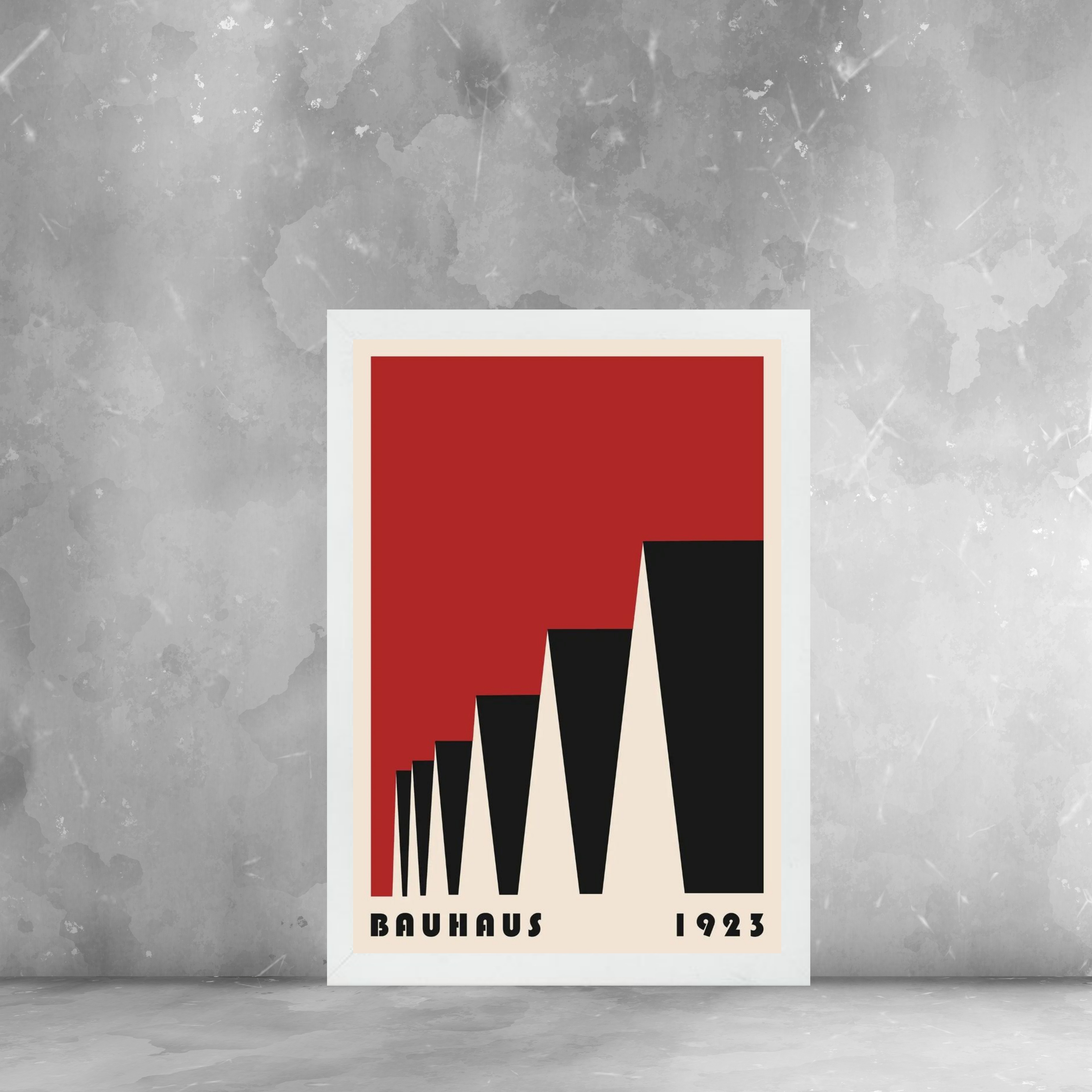 Quadro Bauhaus red vintage poster - Factory Roofs