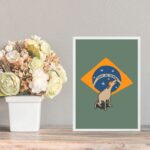 Quadro Cachorro Caramelo - Bandeira Brasil