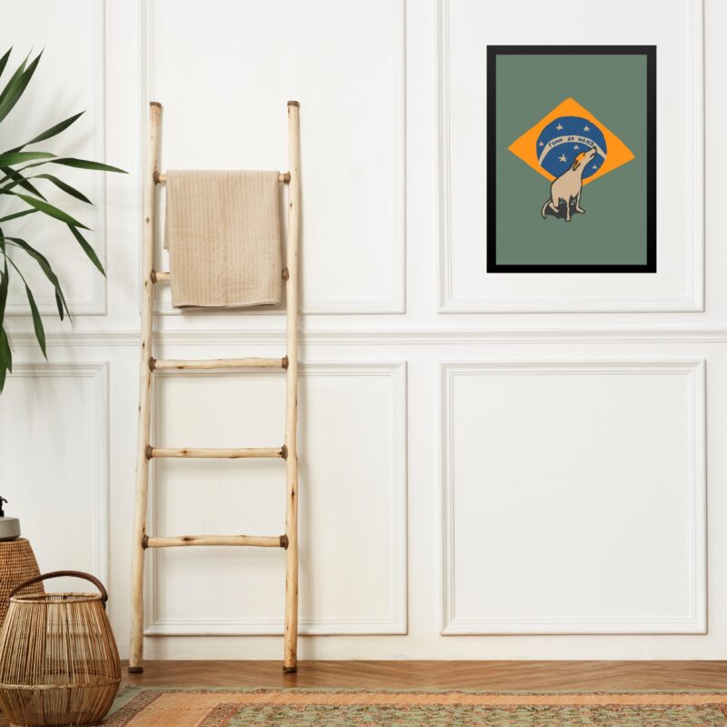 Quadro Cachorro Caramelo - Bandeira Brasil