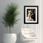 Quadro Casamento Bulldog Francês - 60x48 Cm