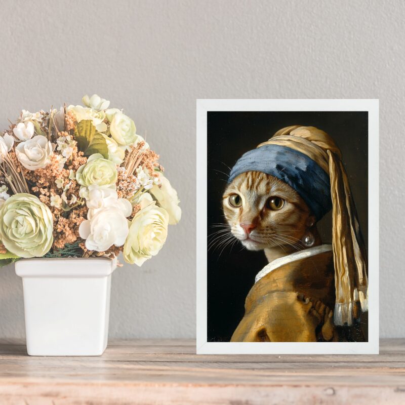 Quadro Decorativo A Gata Do Brinco De Pérola
