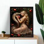 Quadro Decorativo A Tentação - Mulher Maçã Serpente