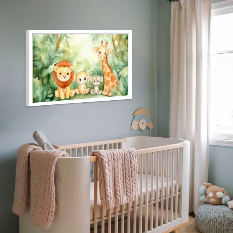 Quadro Decorativo Animais Baby Floresta - 50x70 cm