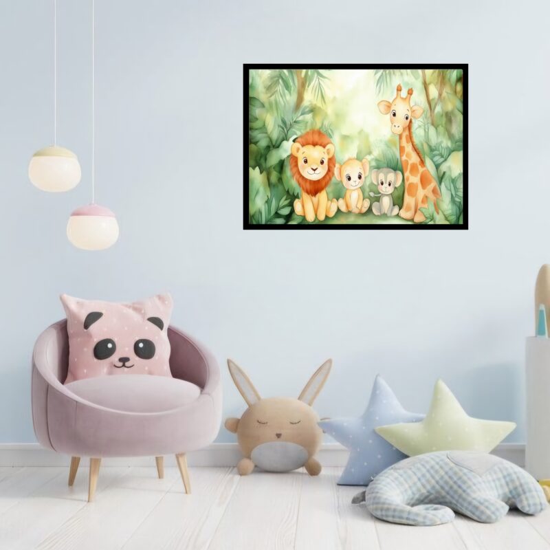 Quadro Decorativo Animais Baby Floresta - 50x70 cm