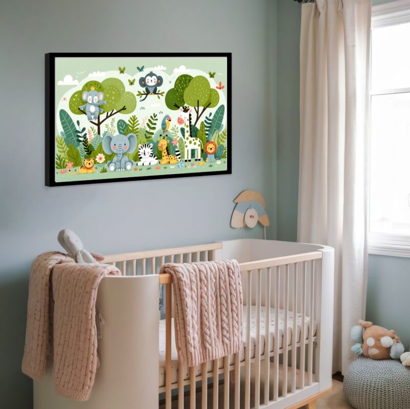 Quadro Decorativo Animais Floresta - 50x70 cm