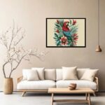 Quadro Decorativo Arara Flores - 50x70 cm