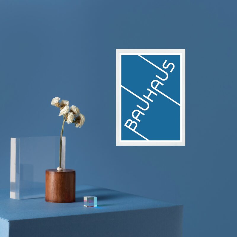Quadro Decorativo Azul - Tipografia Bauhaus