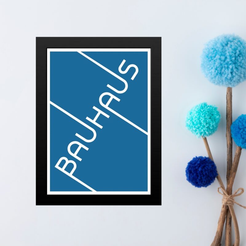 Quadro Decorativo Azul - Tipografia Bauhaus