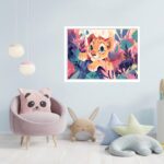 Quadro Decorativo Baby Leão Floresta - 50x70 cm