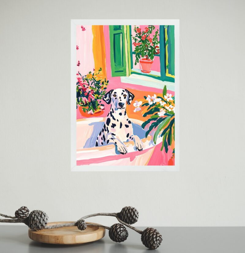 Quadro Decorativo Banheiro Dalmata Flores