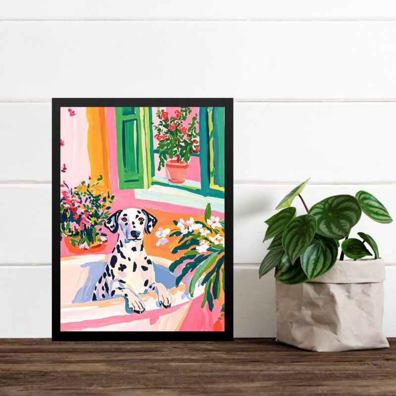 Quadro Decorativo Banheiro Dalmata Flores