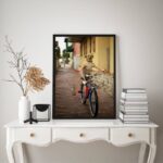 Quadro Decorativo Cachorro Caramelo Na Bicicleta