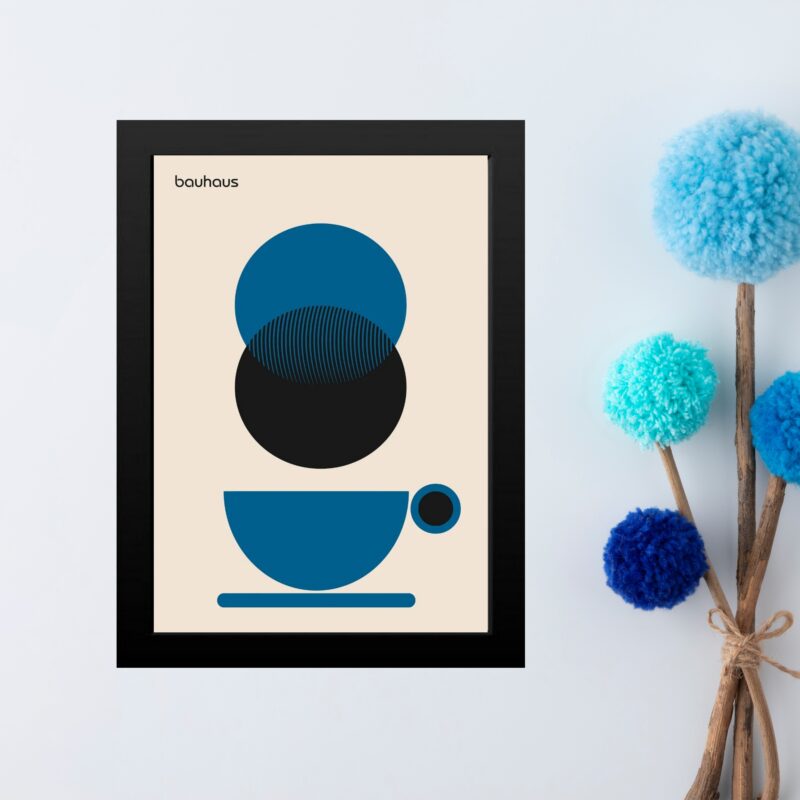 Quadro Decorativo Café Azul - Bauhaus