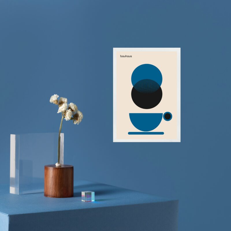 Quadro Decorativo Café Azul - Bauhaus