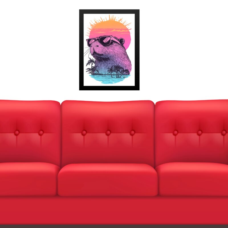 Quadro Decorativo Capivara Verão - Summer Time