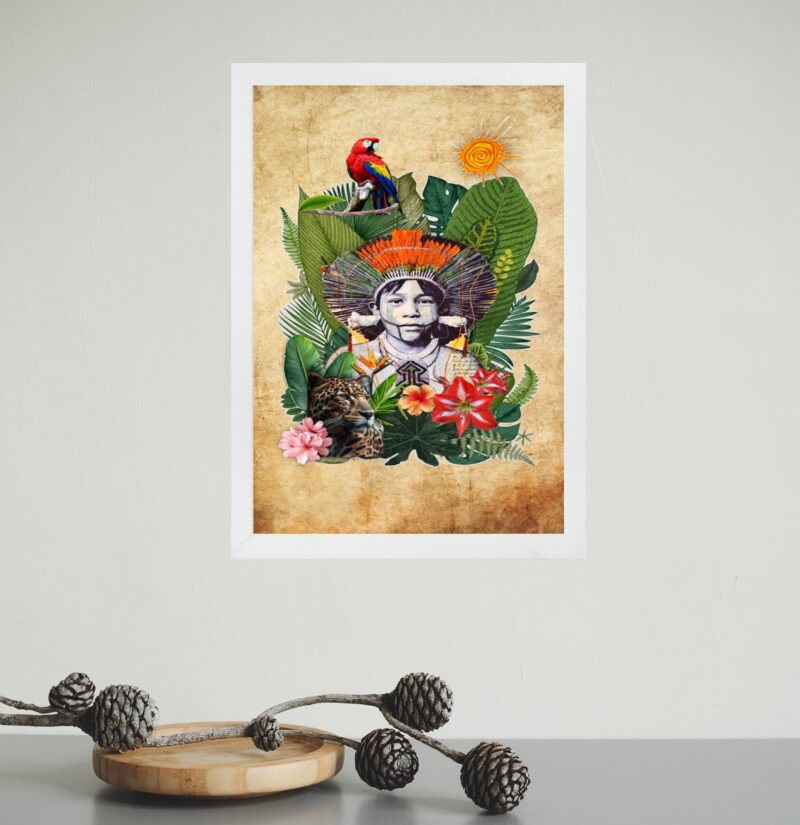 Quadro Decorativo Colagem índio Do Brasil