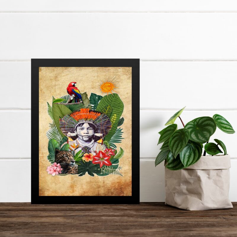 Quadro Decorativo Colagem índio Do Brasil