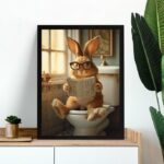 Quadro Decorativo De Banheiro - Coelhinho No Vaso