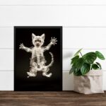 Quadro Decorativo Esqueleto De Gato