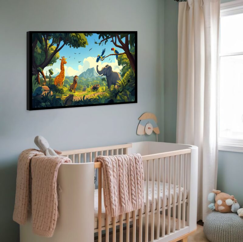 Quadro Decorativo Floresta Animais - 50x70 cm