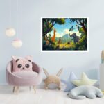 Quadro Decorativo Floresta Animais - 50x70 cm