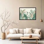 Quadro Decorativo Floresta Beija-Flor Vintage - 50x70 cm