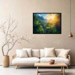 Quadro Decorativo Floresta Pôr do Sol - 50x70 cm