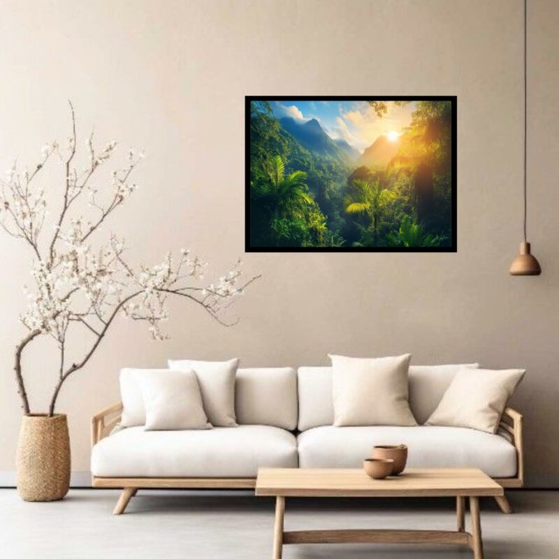 Quadro Decorativo Floresta Pôr do Sol - 50x70 cm