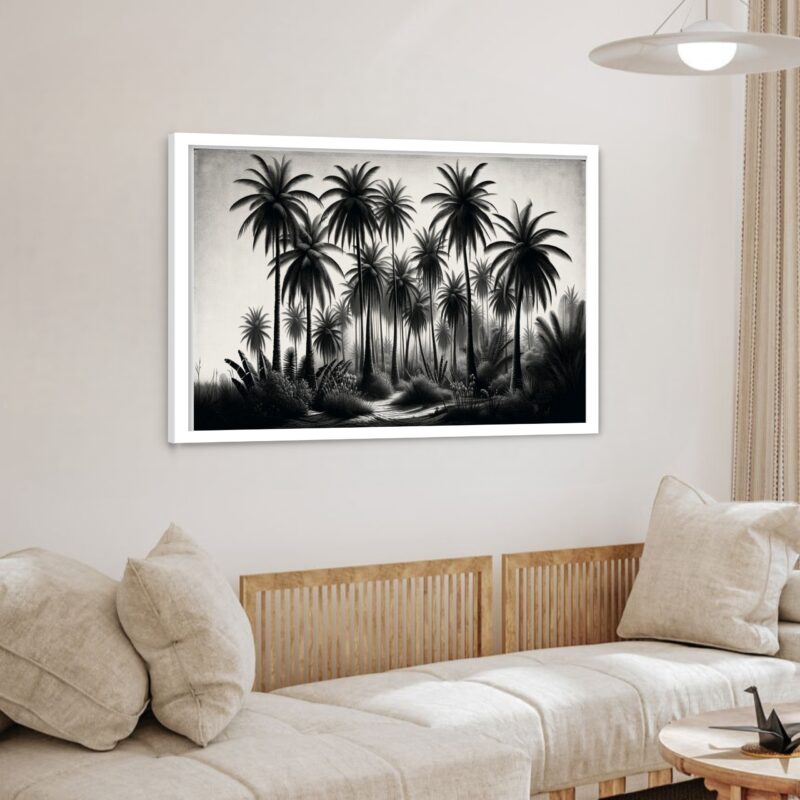 Quadro Decorativo Floresta Preta e Branca - 50x70 cm
