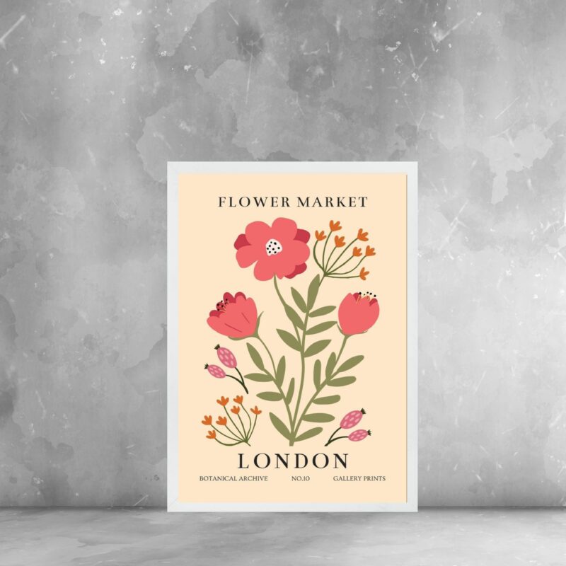 Quadro Decorativo Flower Market Lisboa - London